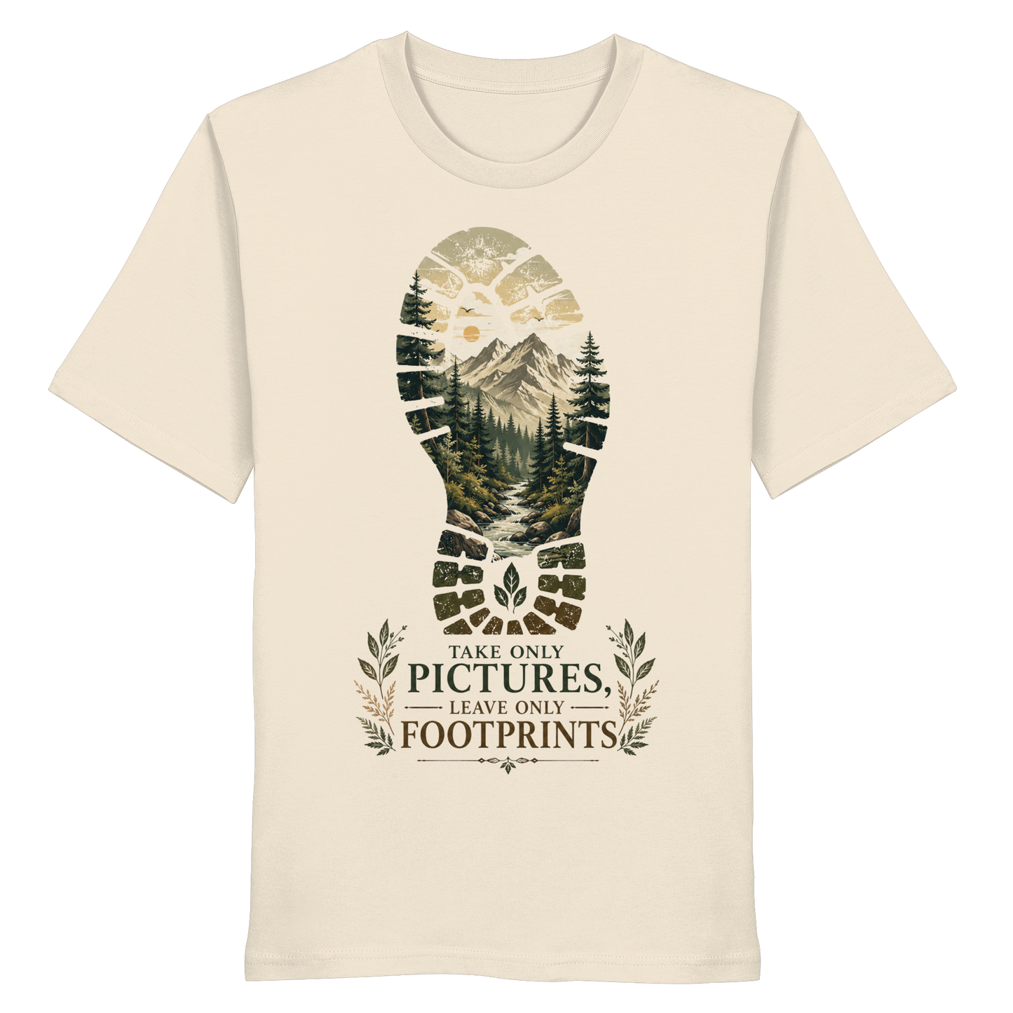 Clever Outdoor Take Only Pictures Leave Only Footprints - Organic Shirt