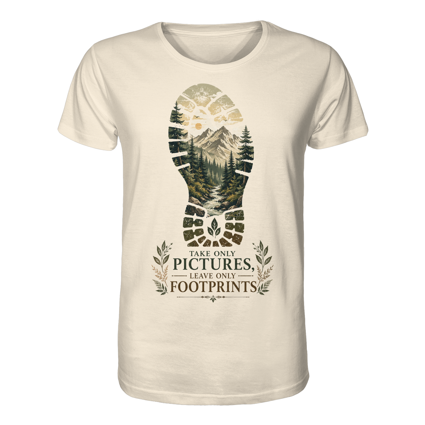 Clever Outdoor Take Only Pictures Leave Only Footprints - Organic Shirt