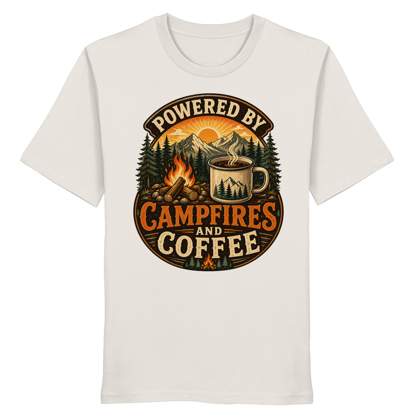 Clever Outdoor Powered by Campfires and Coffee - Organic Shirt