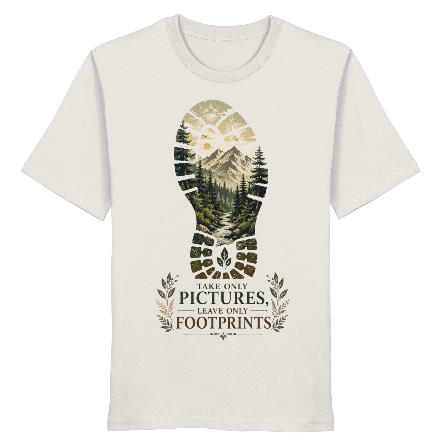 Clever Outdoor Take Only Pictures Leave Only Footprints - Organic Shirt