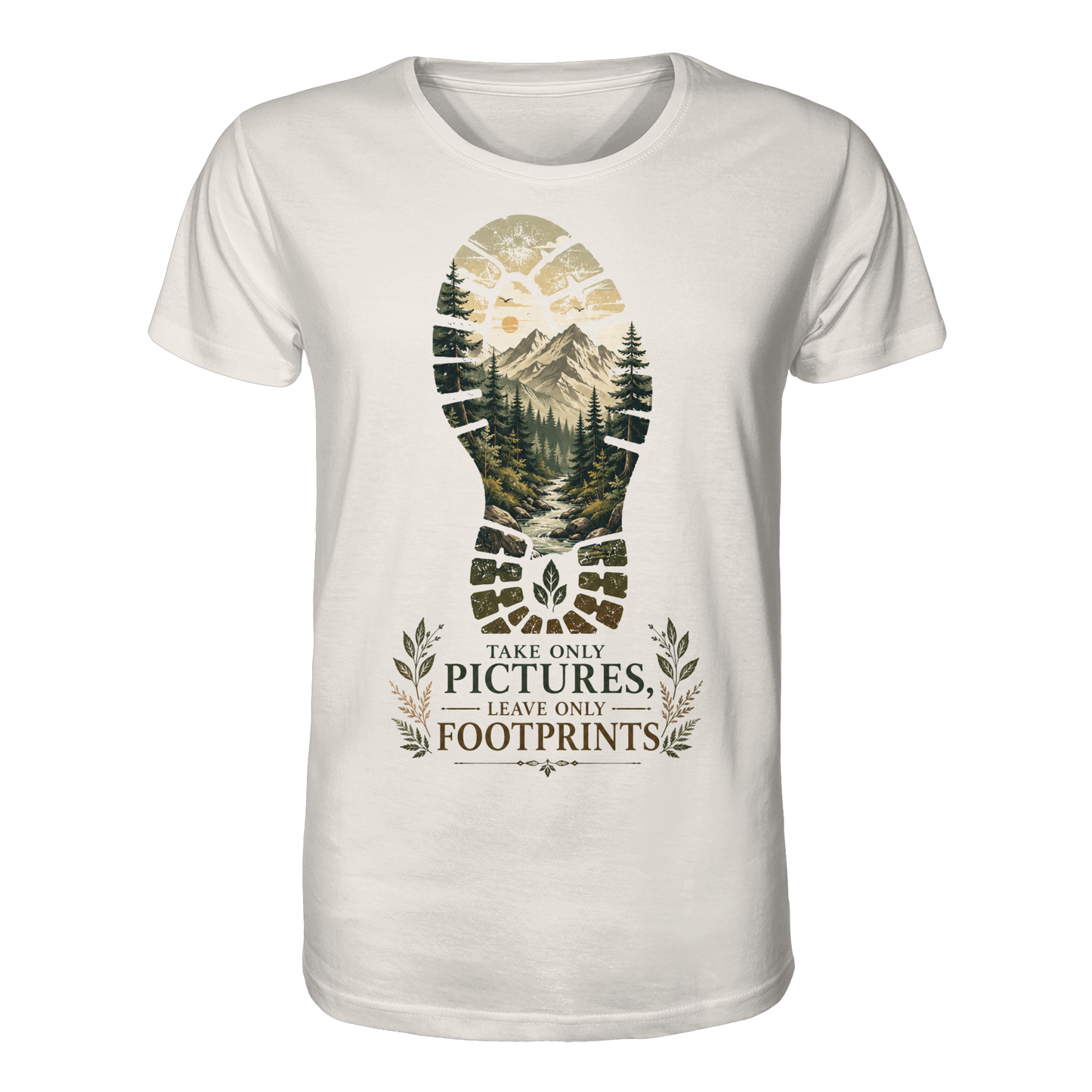 Clever Outdoor Take Only Pictures Leave Only Footprints - Organic Shirt