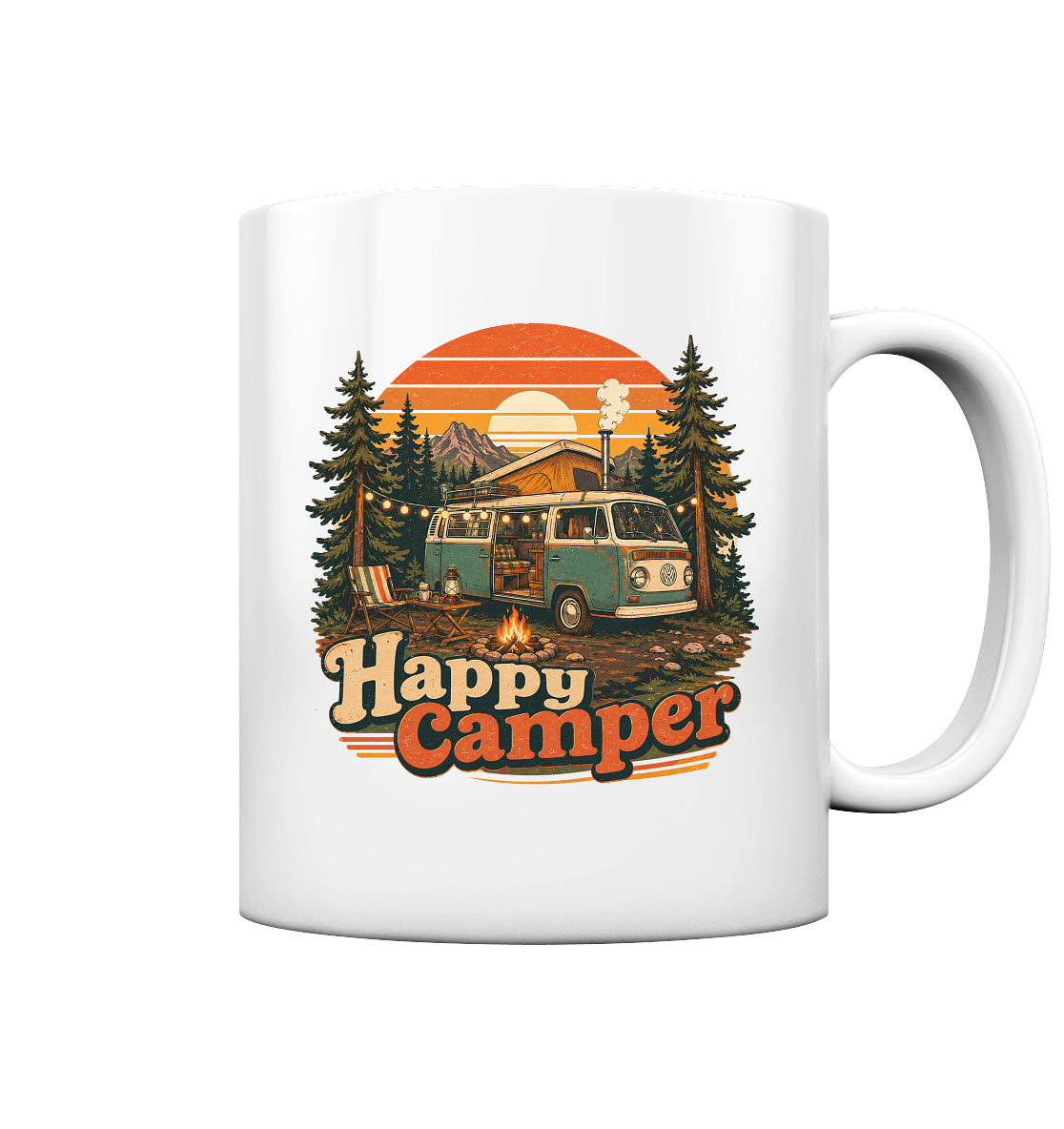 Clever Outdoor Happy Camper - Tasse glossy