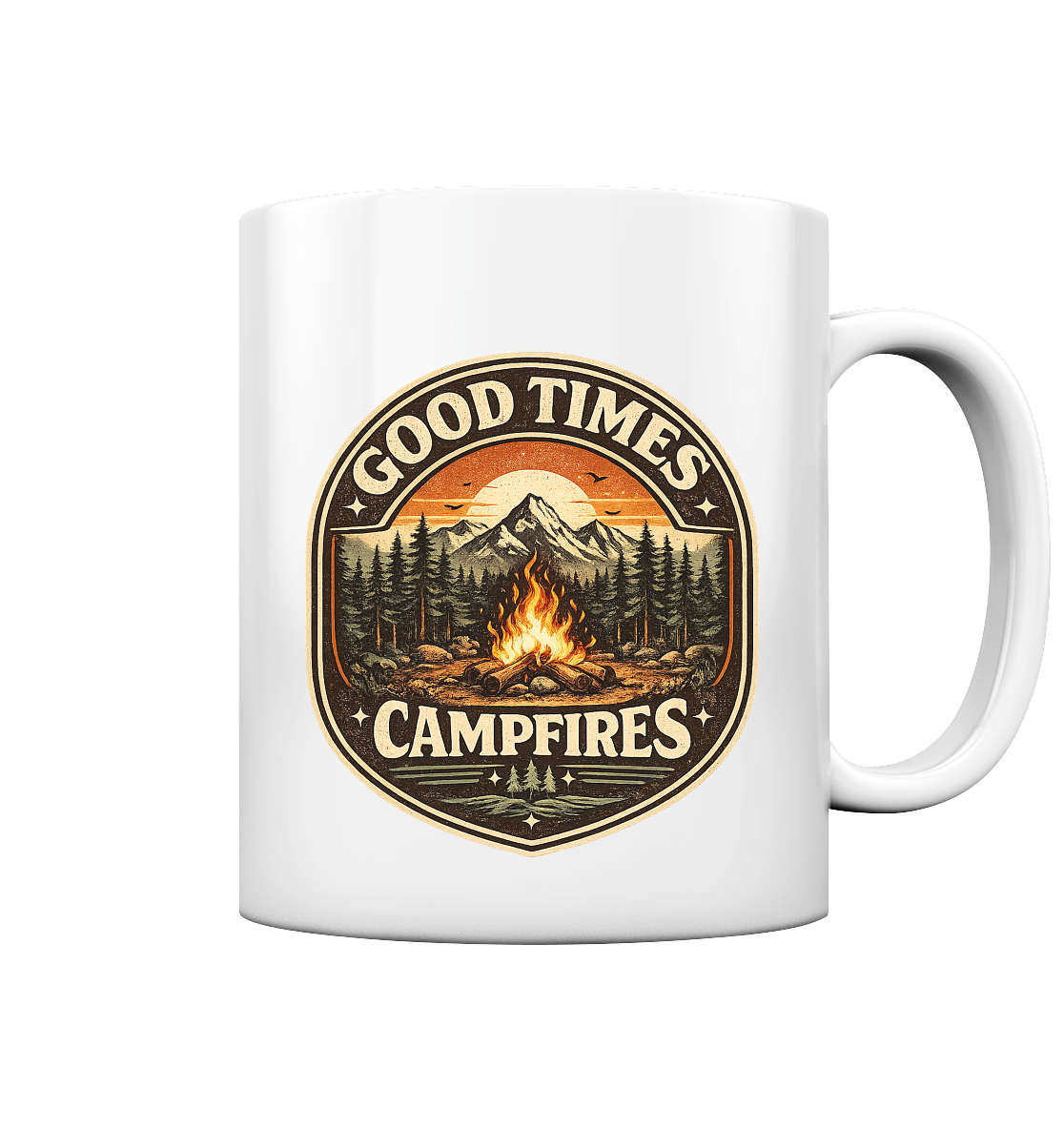 Clever Outdoor Good Times Campfires - Tasse glossy