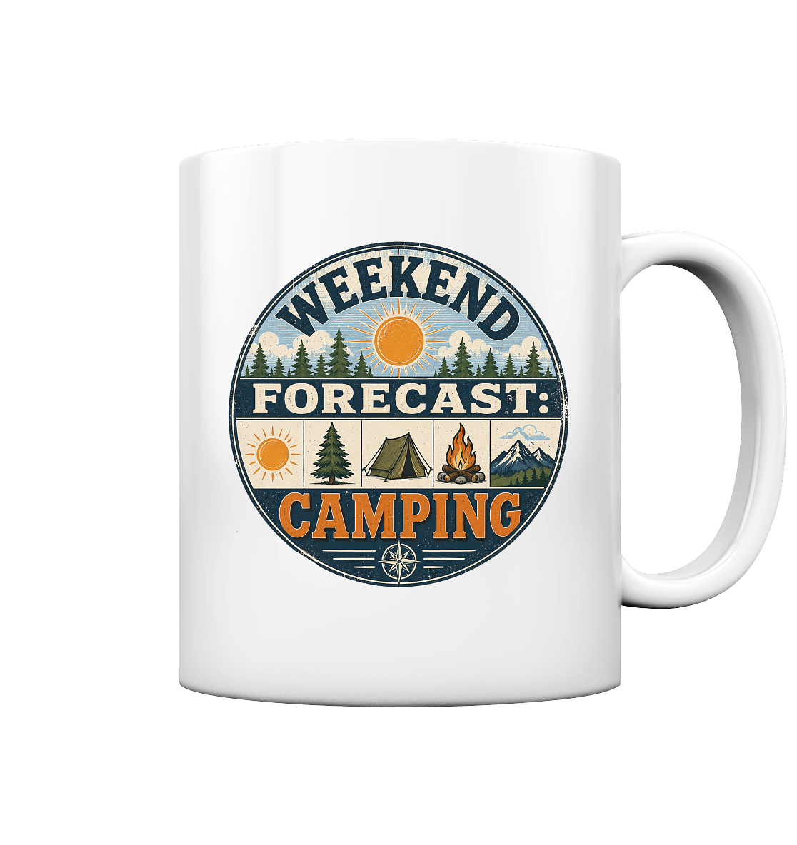 Clever Outdoor Weekend Forecast Camping - Tasse glossy