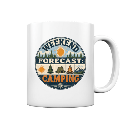 Clever Outdoor Weekend Forecast Camping - Tasse glossy
