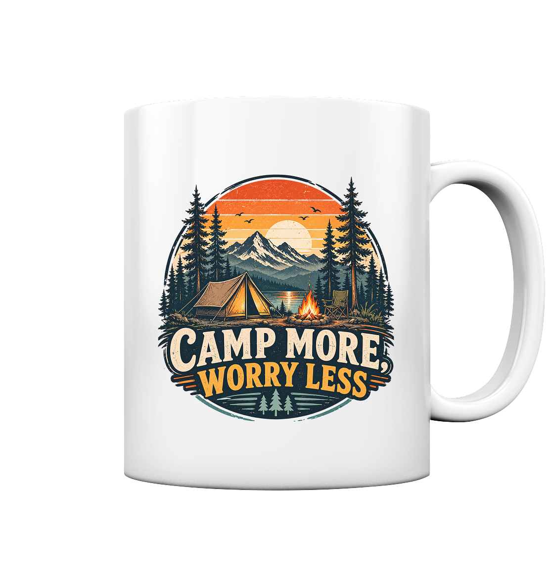 Clever Outdoor Camp More Worry Less - Tasse glossy
