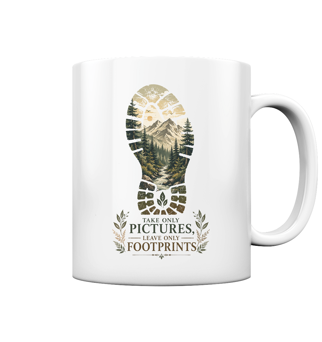 Clever Outdoor Take Only Pictures Leave Only Footprints - Tasse glossy