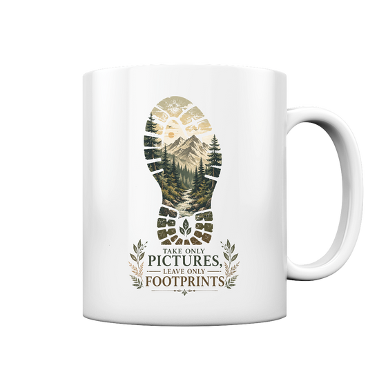 Clever Outdoor Take Only Pictures Leave Only Footprints - Tasse glossy - clever-outdoor.de
