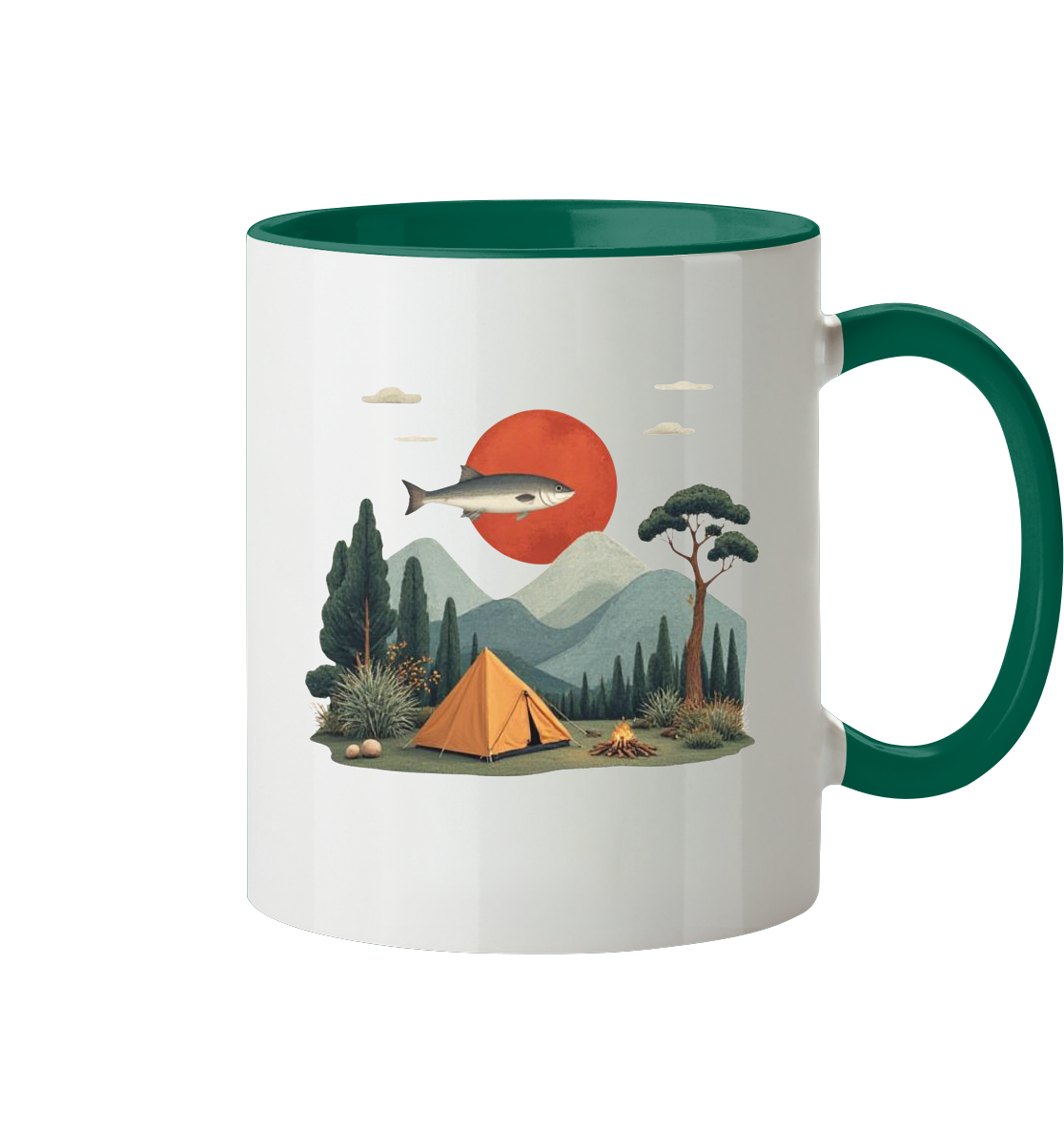 Clever Outdoor Red Sun Fish - Tasse zweifarbig
