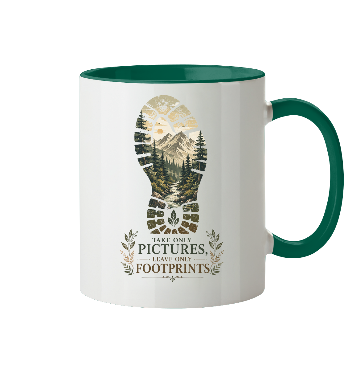 Clever Outdoor Take Only Pictures Leave Only Footprints - Tasse zweifarbig