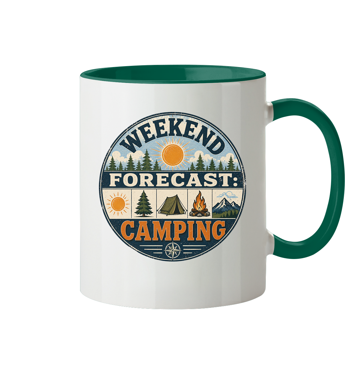 Clever Outdoor Weekend Forecast Camping - Tasse zweifarbig