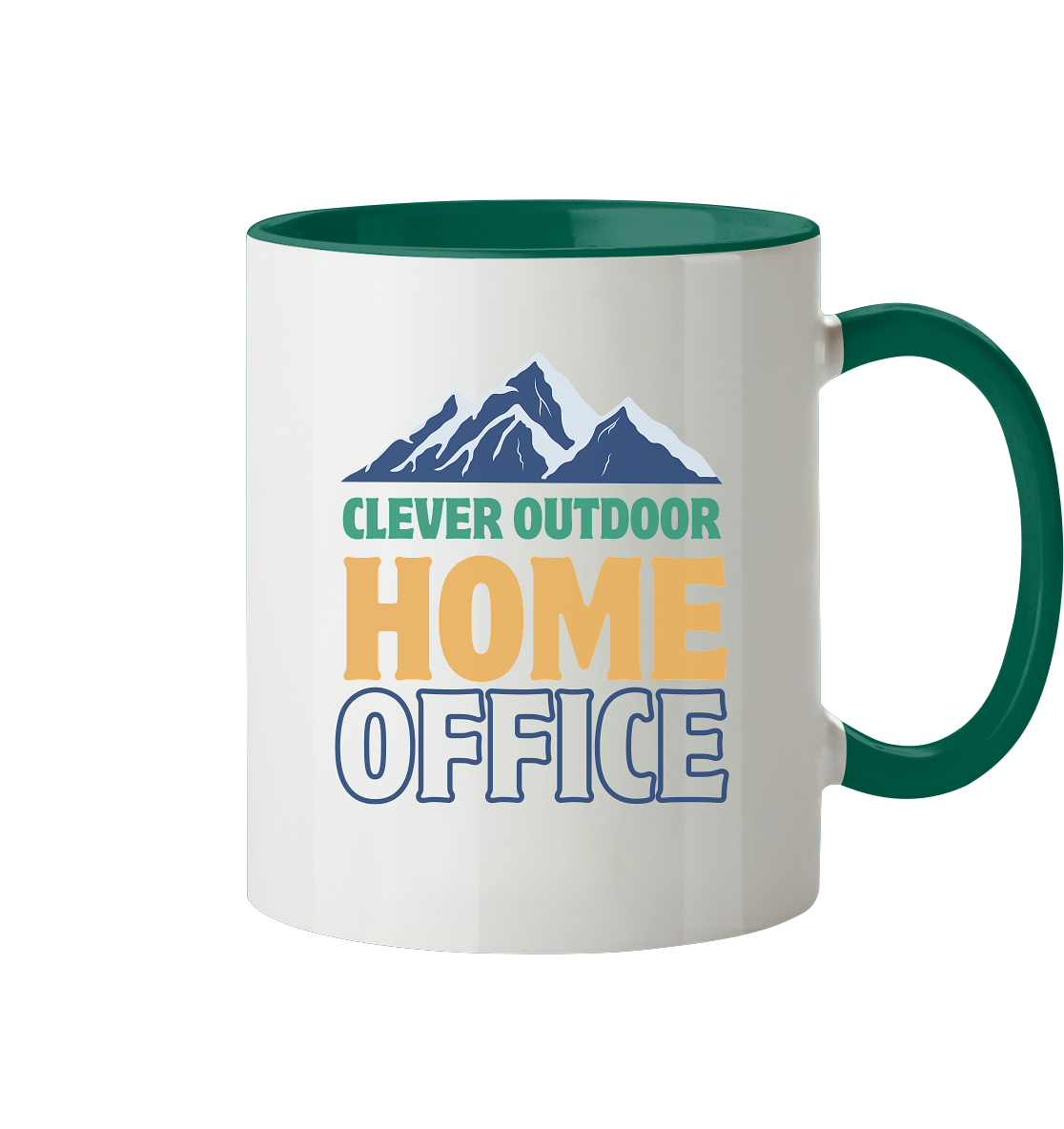 Clever Outdoor Home Office zweifarbige Camping-Tasse in Dunkelgrün – Outdoor Tasse, Vorderansicht