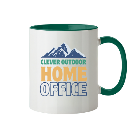 Clever Outdoor Home Office zweifarbige Camping-Tasse in Dunkelgrün – Outdoor Tasse, Vorderansicht
