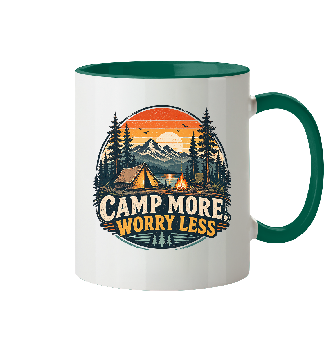 Clever Outdoor Camp More Worry Less - Tasse zweifarbig
