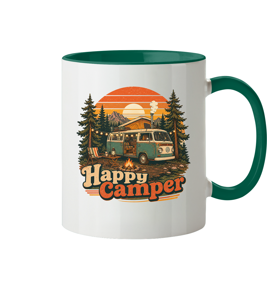 Clever Outdoor Happy Camper - Tasse zweifarbig