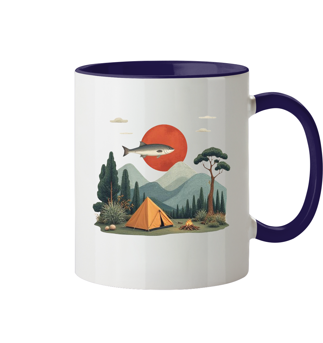 Clever Outdoor Red Sun Fish - Tasse zweifarbig