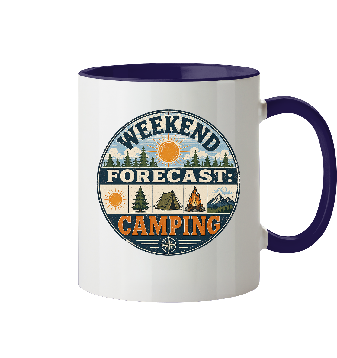 Clever Outdoor Weekend Forecast Camping - Tasse zweifarbig