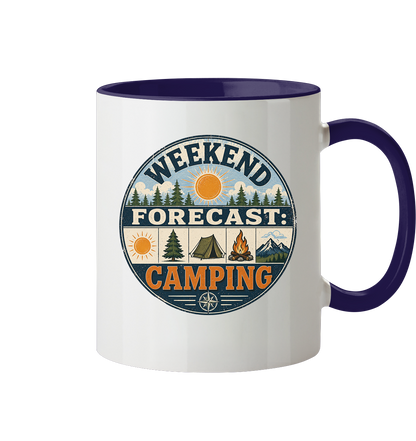 Clever Outdoor Weekend Forecast Camping - Tasse zweifarbig