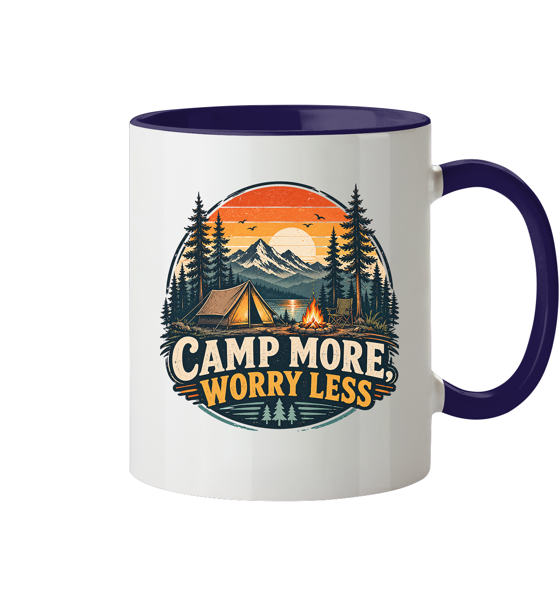 Clever Outdoor Camp More Worry Less - Tasse zweifarbig