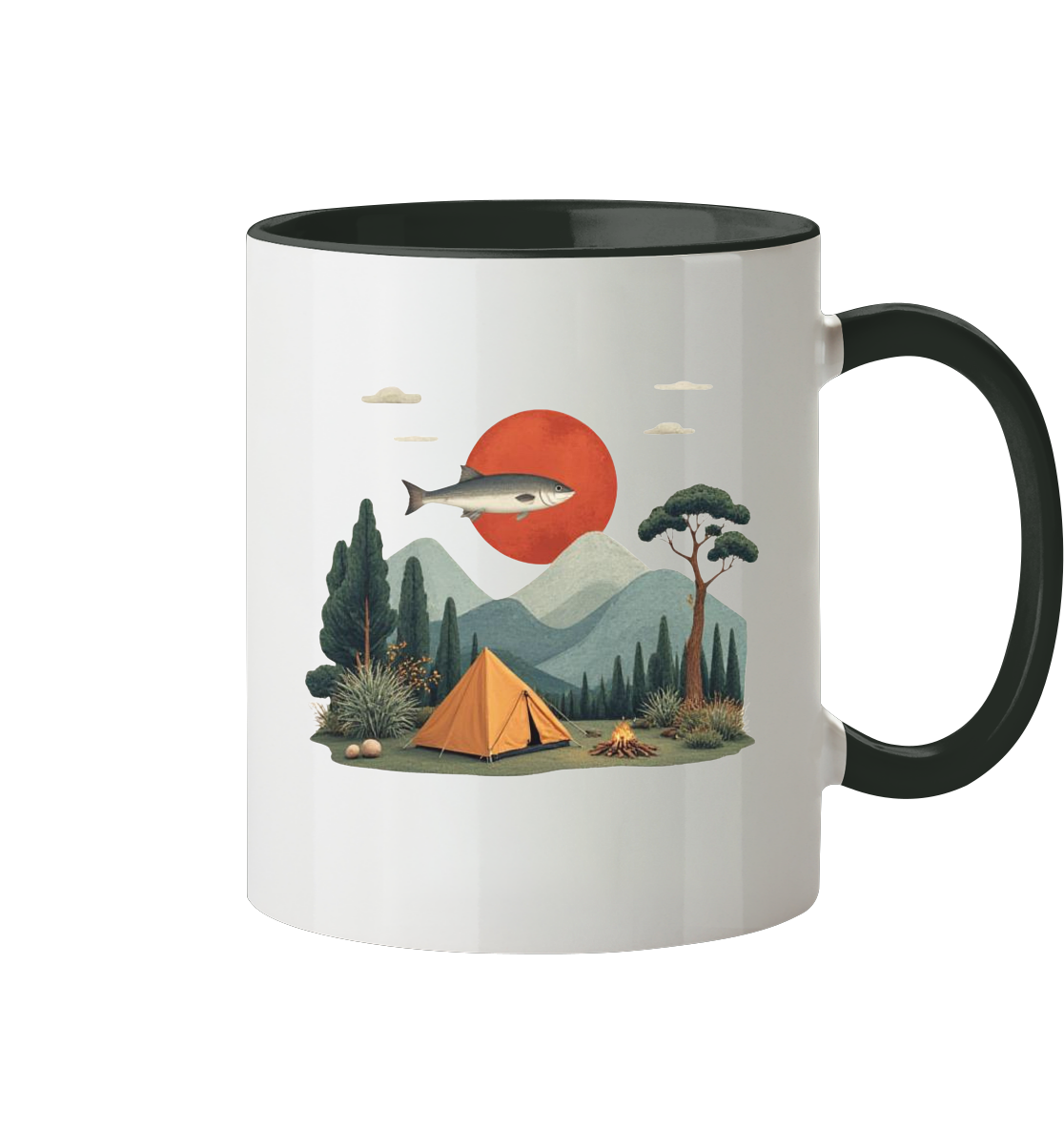 Clever Outdoor Red Sun Fish - Tasse zweifarbig