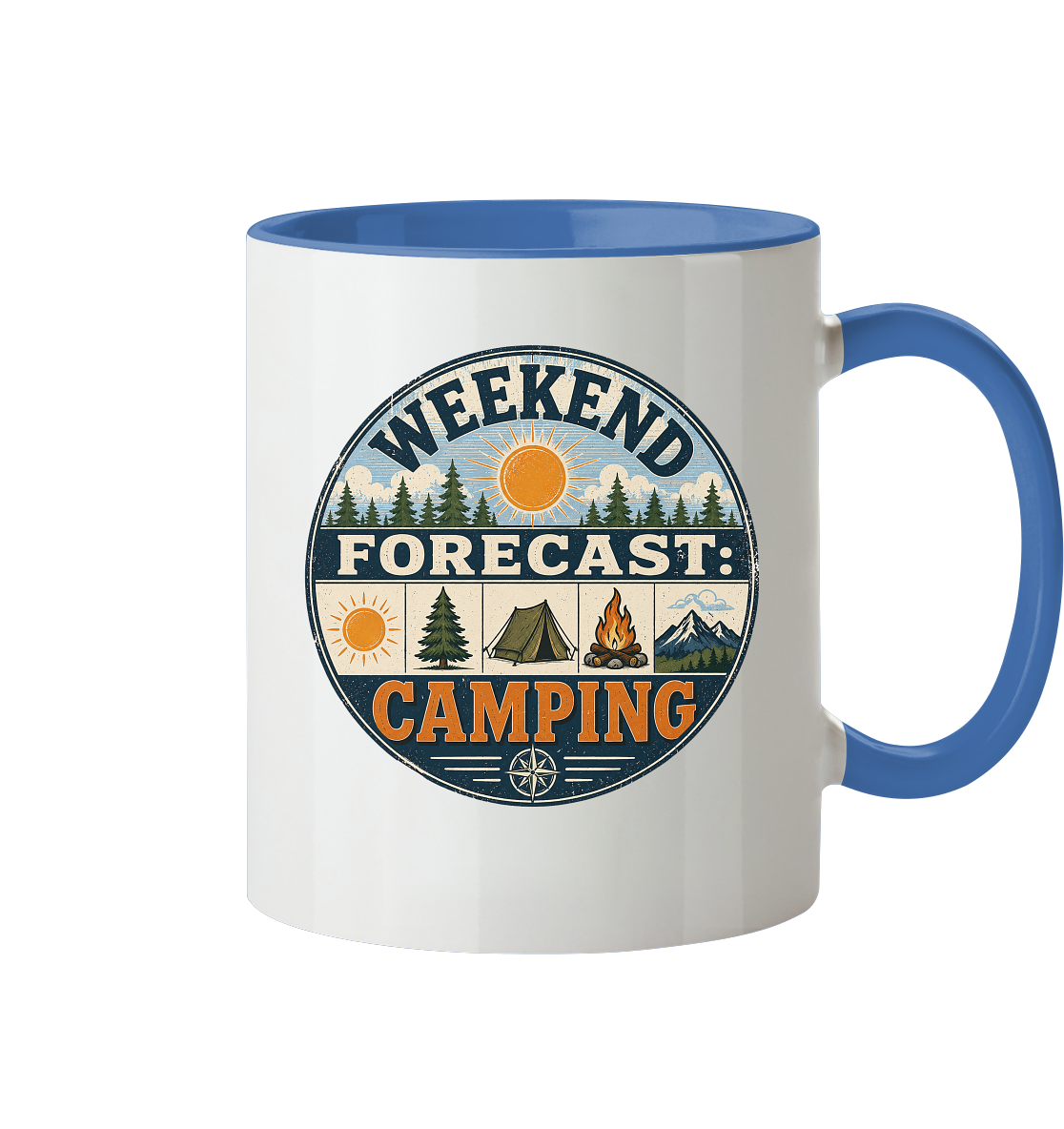 Clever Outdoor Weekend Forecast Camping - Tasse zweifarbig