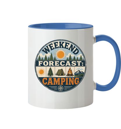 Clever Outdoor Weekend Forecast Camping - Tasse zweifarbig