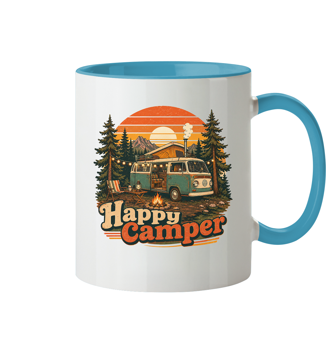 Clever Outdoor Happy Camper - Tasse zweifarbig