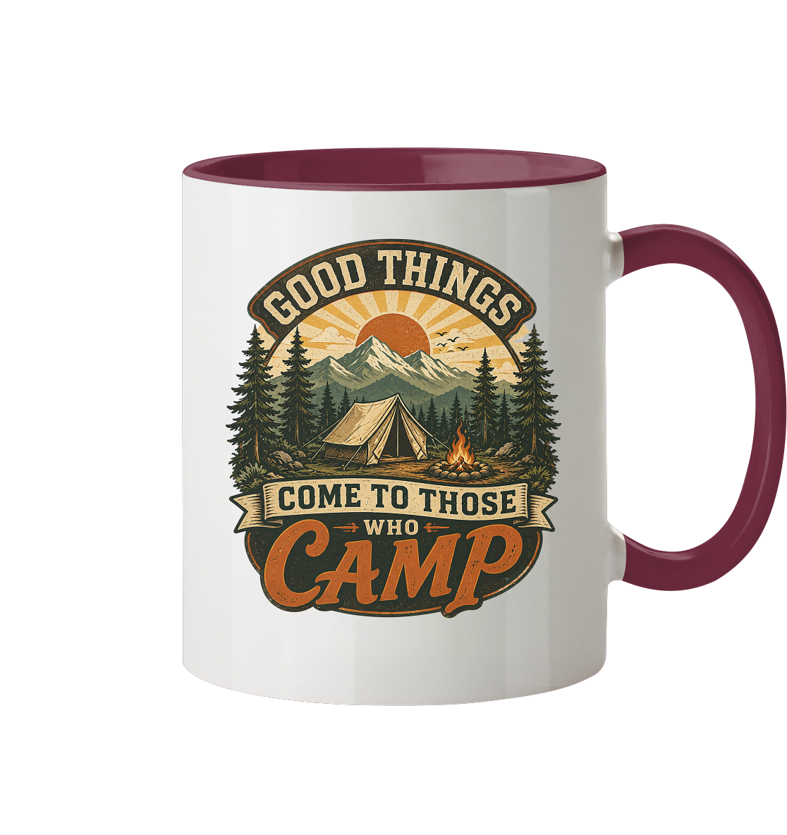 Clever Outdoor Good Things Come To Those Who Camp - Tasse zweifarbig