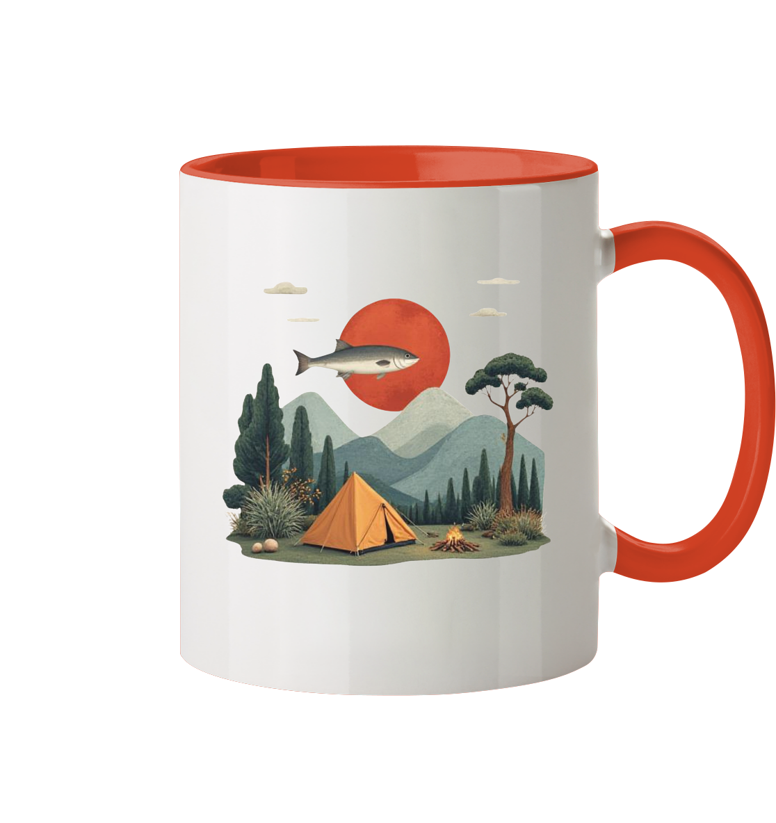 Clever Outdoor Red Sun Fish - Tasse zweifarbig