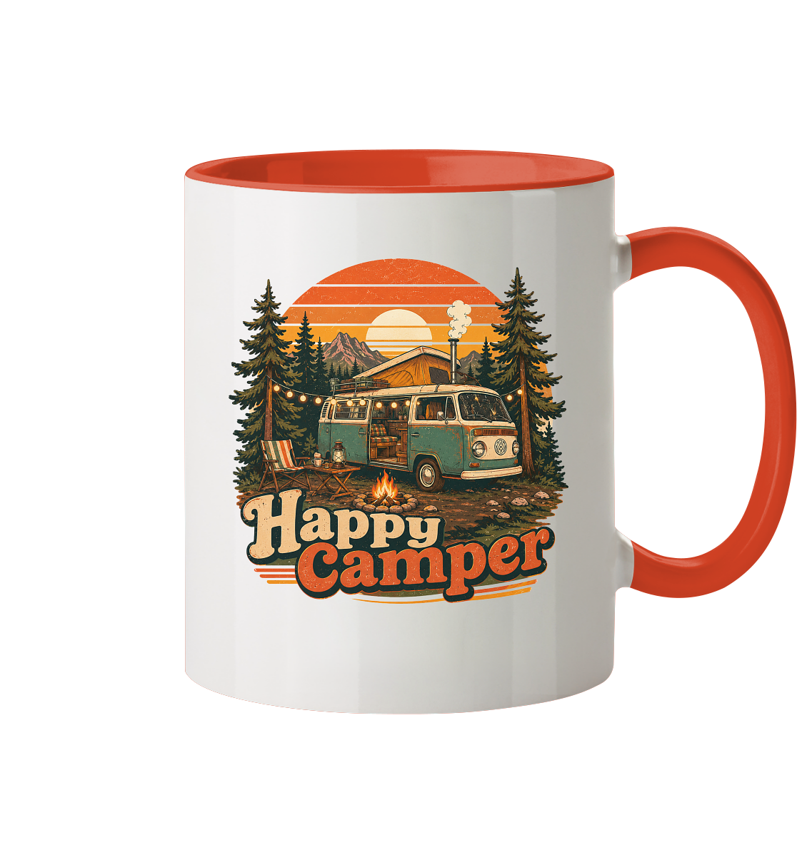 Clever Outdoor Happy Camper - Tasse zweifarbig
