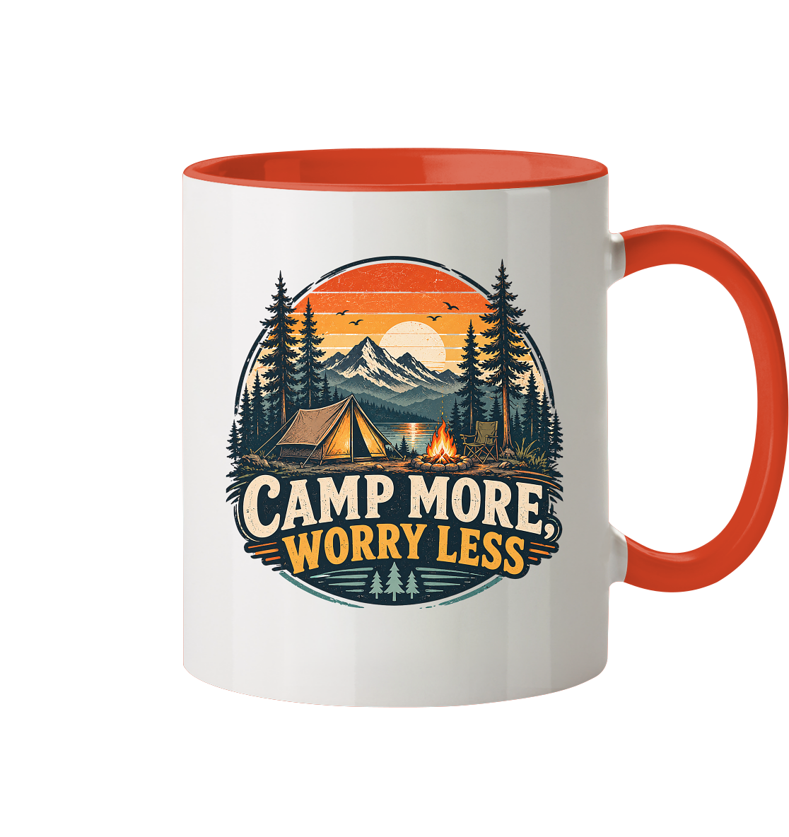 Clever Outdoor Camp More Worry Less - Tasse zweifarbig