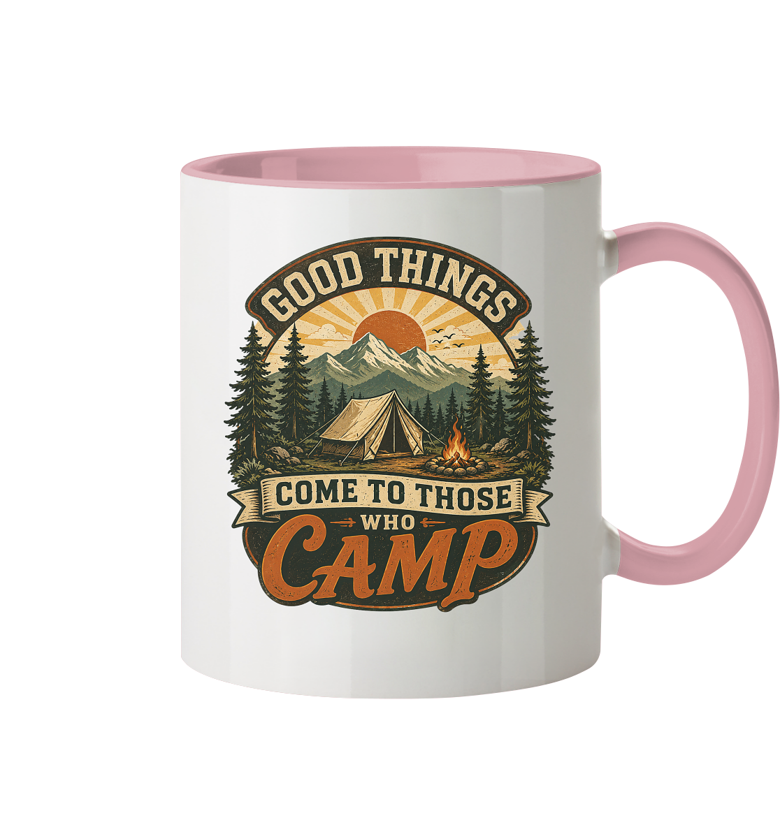 Clever Outdoor Good Things Come To Those Who Camp - Tasse zweifarbig