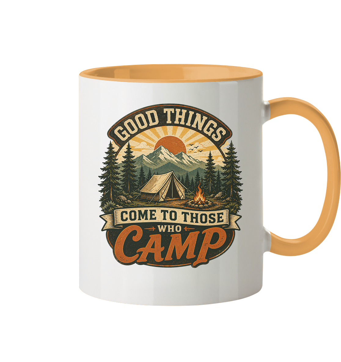 Clever Outdoor Good Things Come To Those Who Camp - Tasse zweifarbig