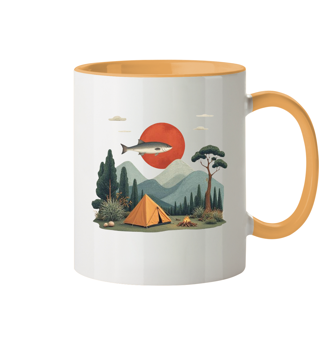 Clever Outdoor Red Sun Fish - Tasse zweifarbig