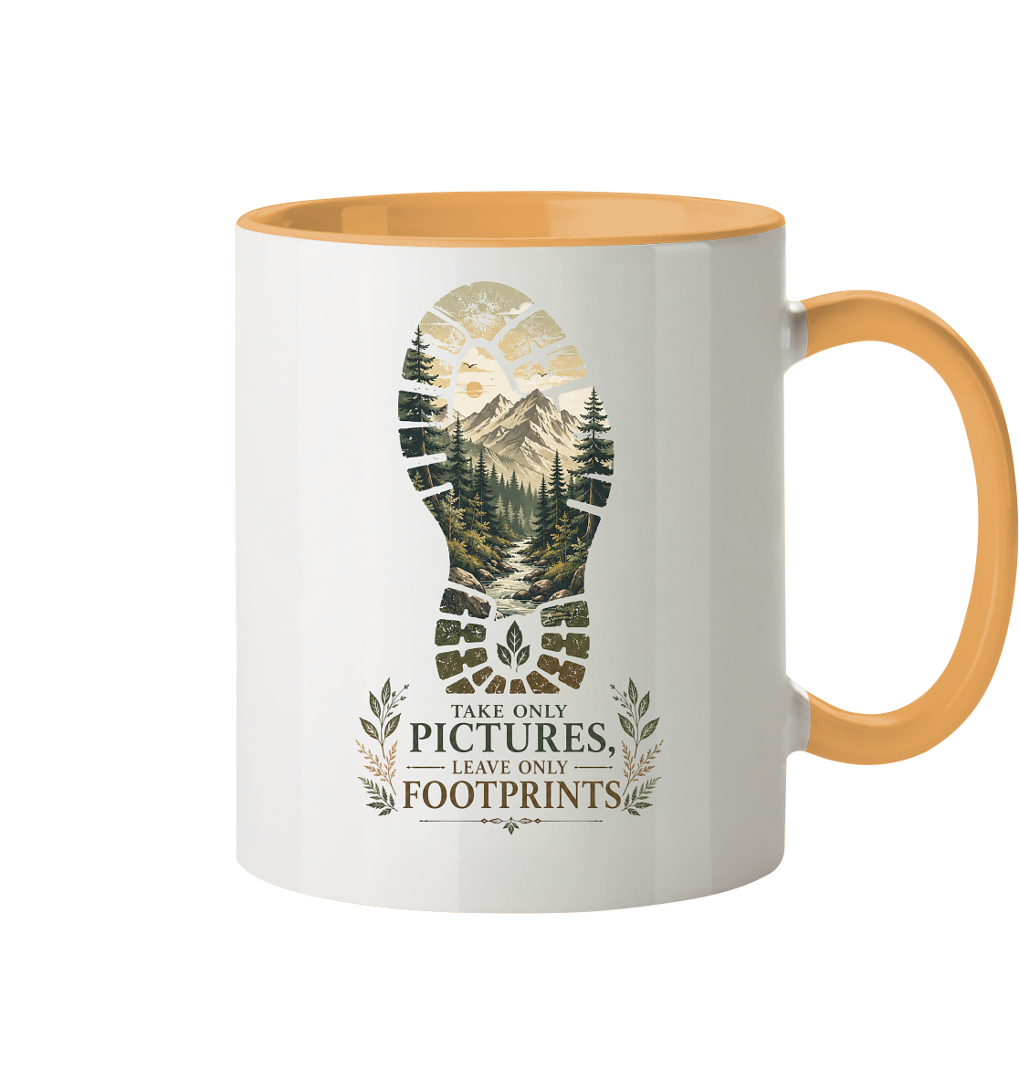 Clever Outdoor Take Only Pictures Leave Only Footprints - Tasse zweifarbig