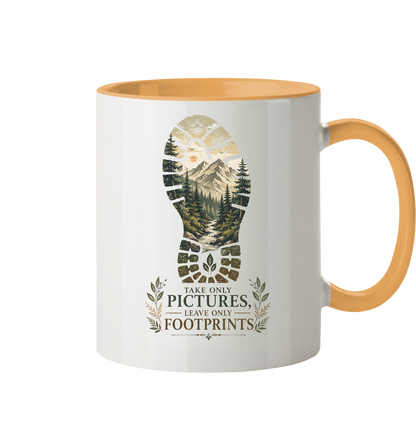 Clever Outdoor Take Only Pictures Leave Only Footprints - Tasse zweifarbig