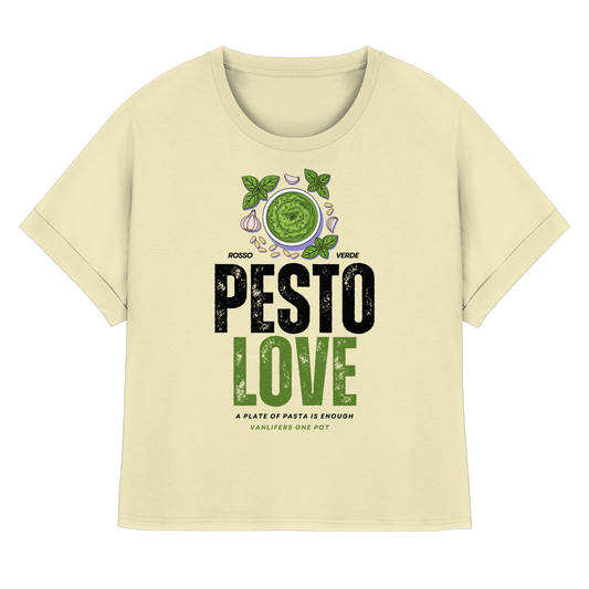 Clever Outdoor Pesto Love - Womens Organic Rolled Sleeves T-Shirt - clever-outdoor.de