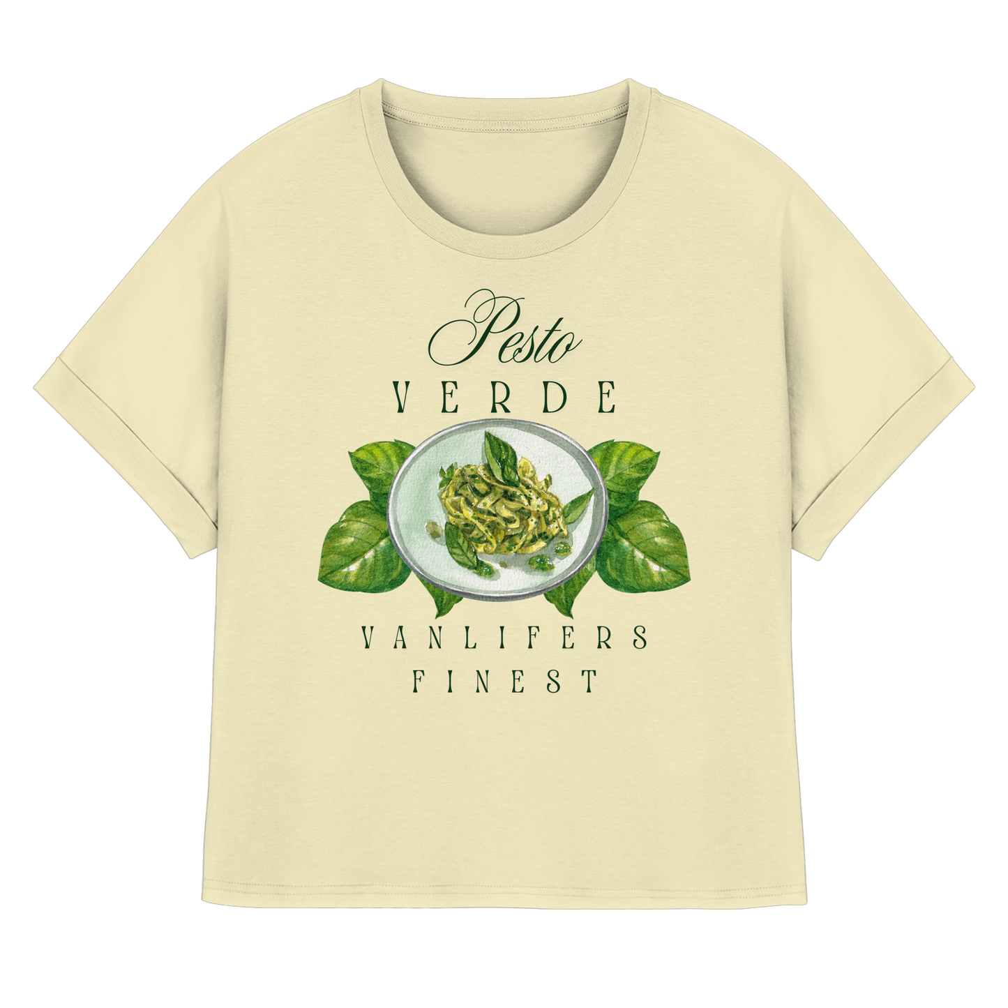 Clever Outdoor Pesto Verde - Womens Organic Rolled Sleeves T-Shirt