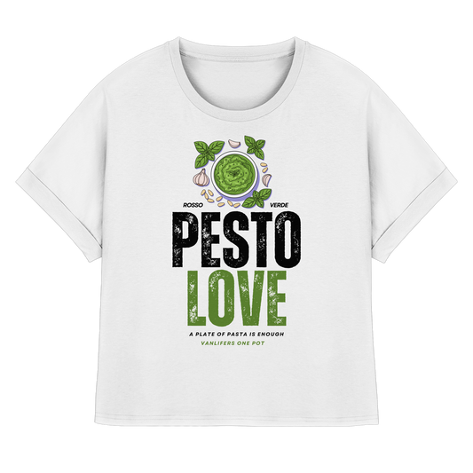 Clever Outdoor Pesto Love - Womens Organic Rolled Sleeves T-Shirt - clever-outdoor.de