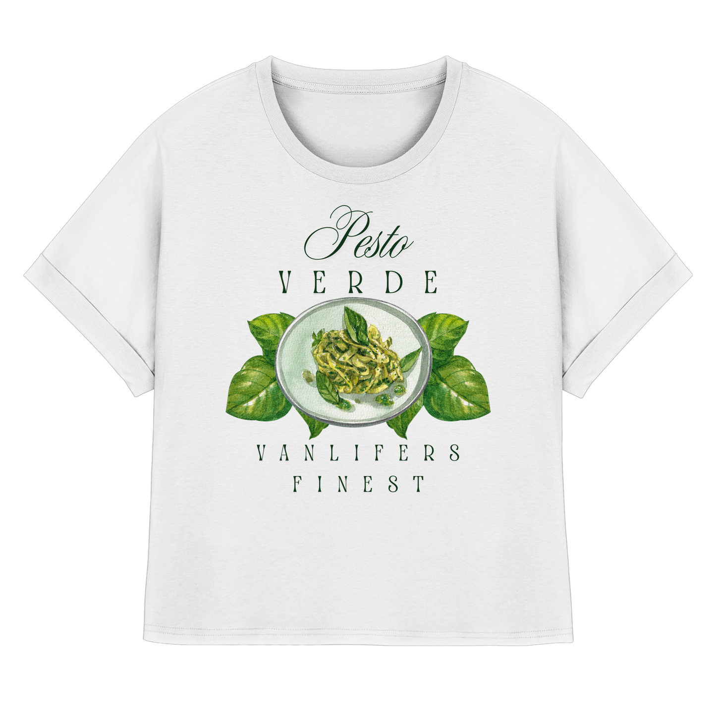 Clever Outdoor Pesto Verde - Womens Organic Rolled Sleeves T-Shirt