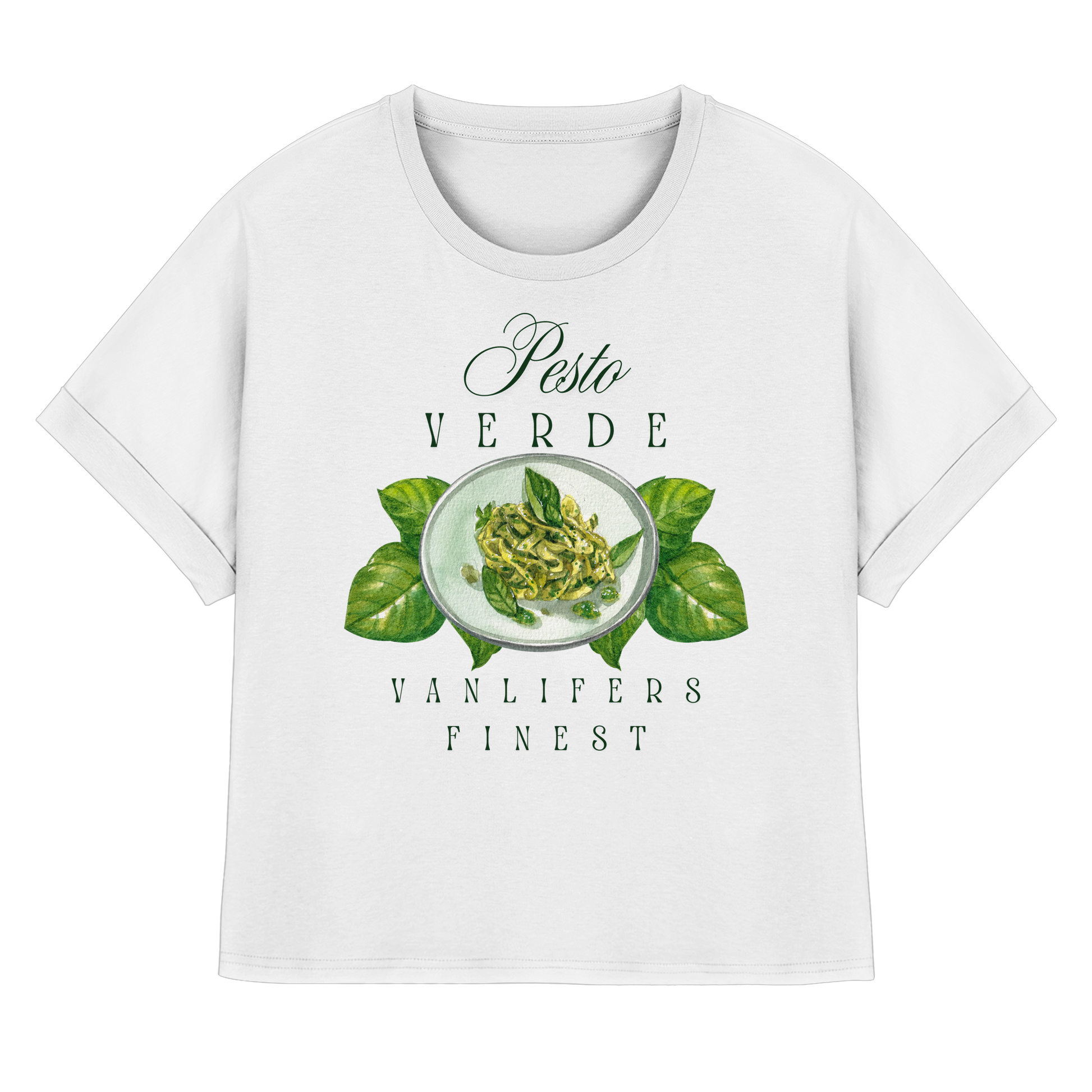 Clever Outdoor Pesto Verde - Womens Organic Rolled Sleeves T-Shirt - clever-outdoor.de