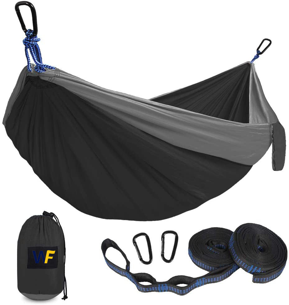 Outdoor Camping Hängematte Grau Schwarz 150kg Traglast clever-outdoor