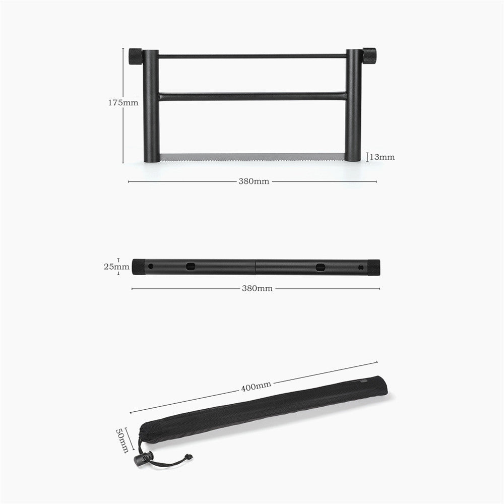 Outdoor Camping Säge klappbar mattschwarz mit Tasche clever-outdoor