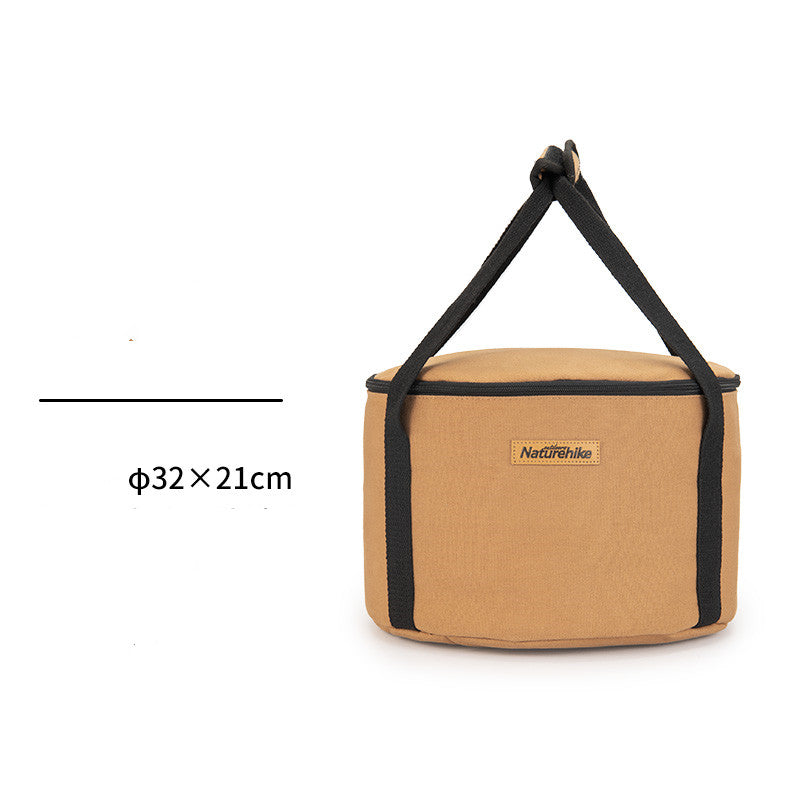 Camping Aufbewahrungstasche Geschirr Organizer Reißverschluss Lebensmittel Reisetasche mit Griff für Camping Picknick Wandern Angeln braun clever-outdoor