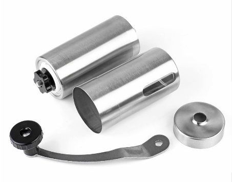 kaffeemühle camping Camping Hand-Kaffeemühle Espressomühle manuell konisch schwarz silber – clever-outdoor.de