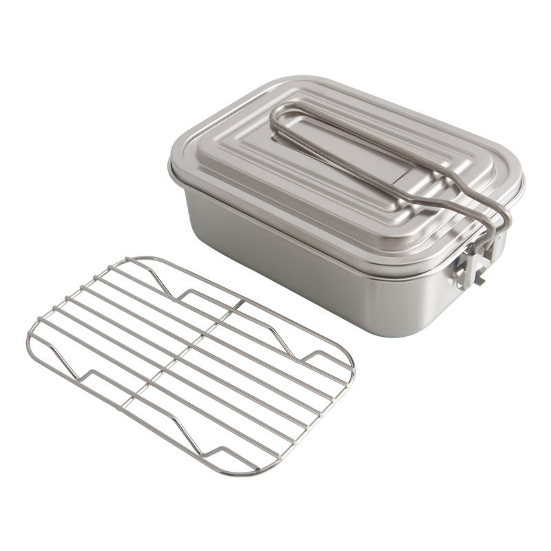 Outdoor Camping Lunchbox Brotdose Edelstahl 900ml silber clever-outdoor