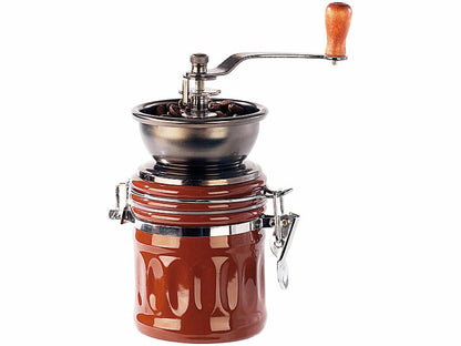 Retro Kaffeemühle mit Aroma Behälter Keramik Mahlgrad einstellbar clever-outdoor